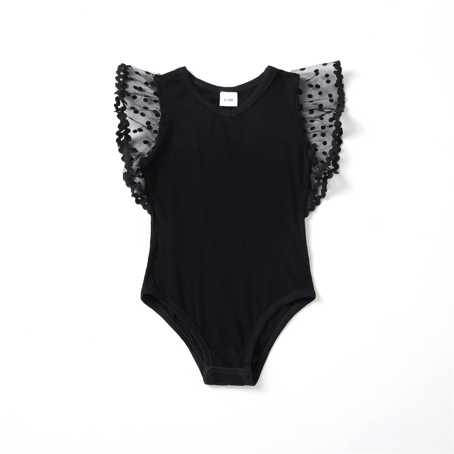 Mom And Daughter Black Mesh Romper