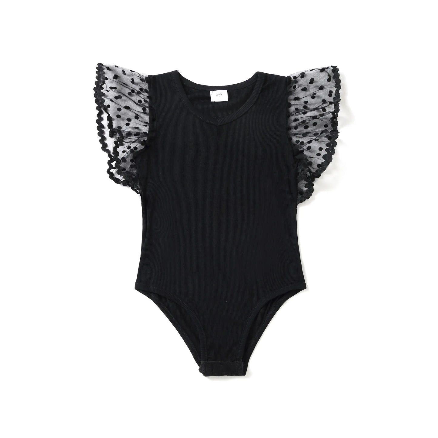 Mom And Daughter Black Mesh Romper