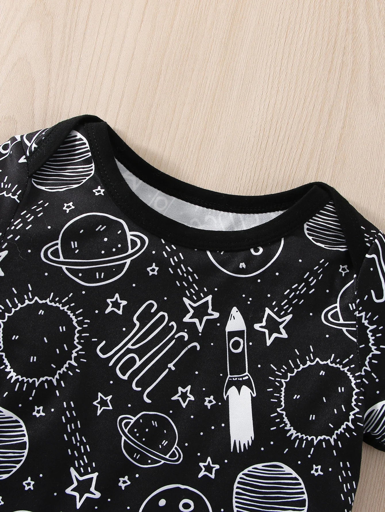 Space Print Romper & Bib Shorts