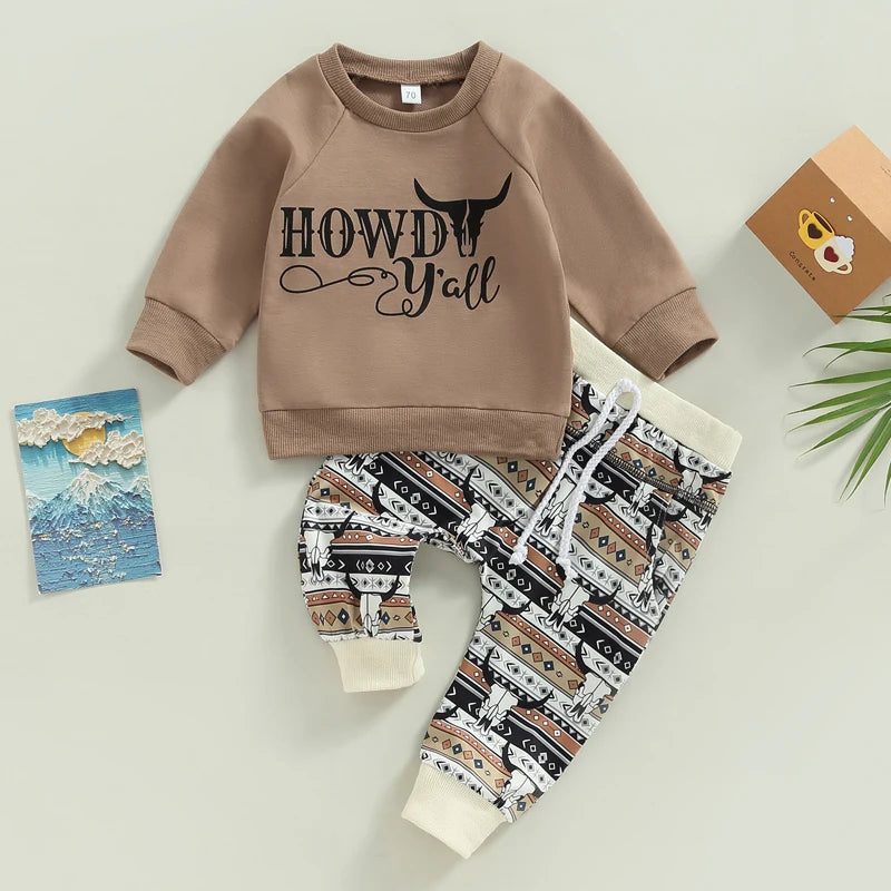 Long Sleeve Howdy Sweatshirt & Drawstring Pants