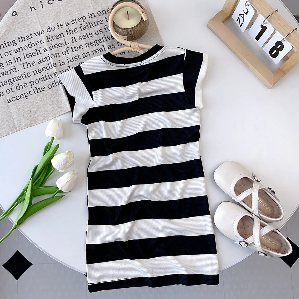 Sleeveless Striped A-Line Dress