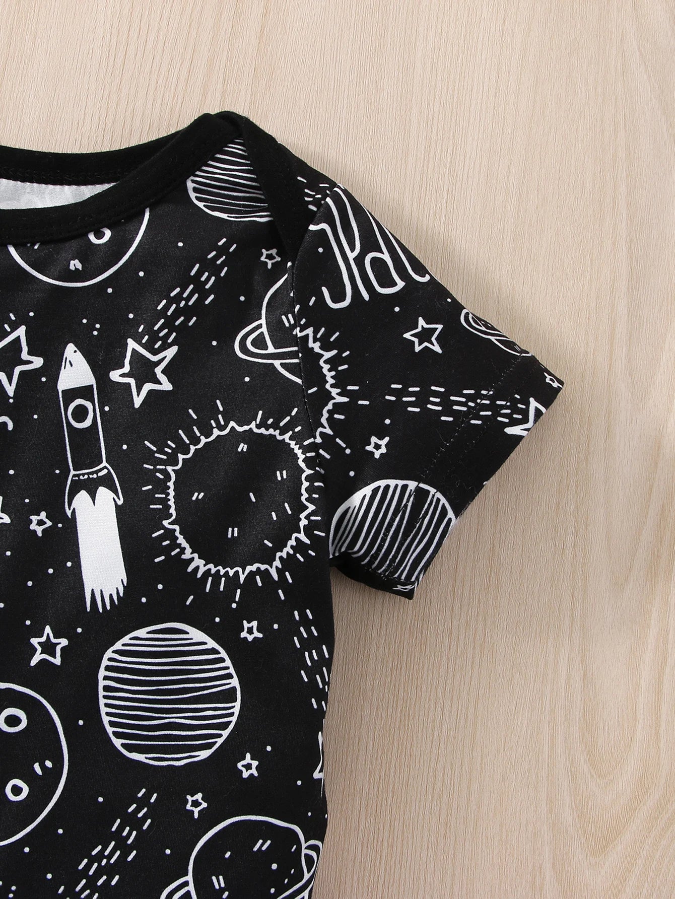 Space Print Romper & Bib Shorts