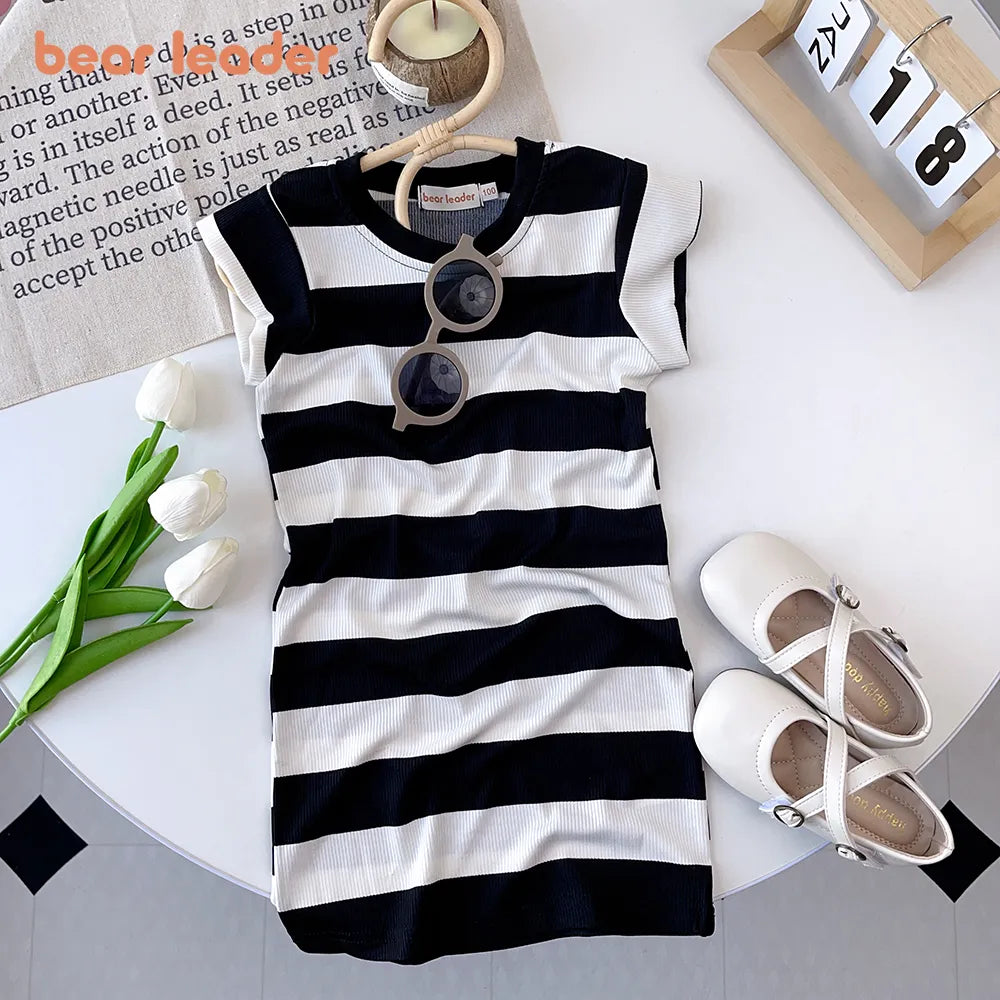 Sleeveless Striped A-Line Dress