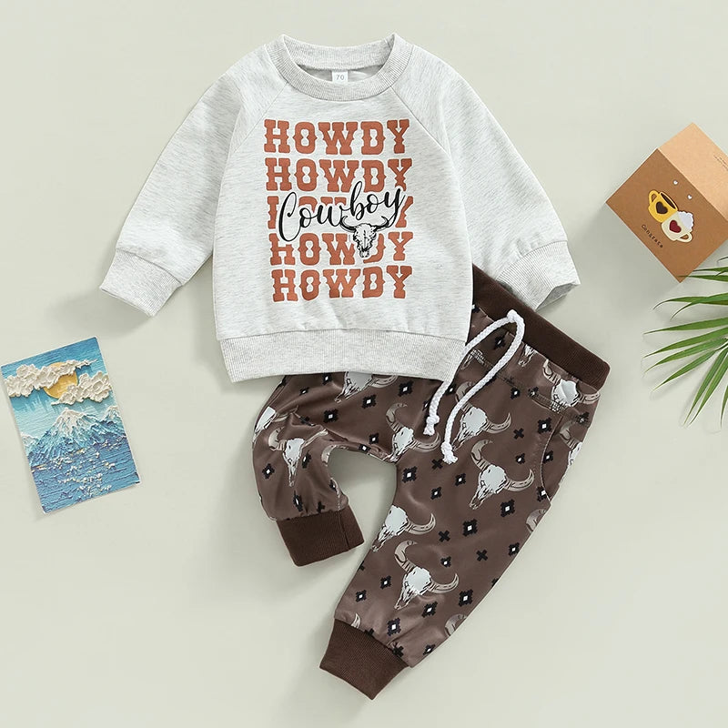 Long Sleeve Howdy Sweatshirt & Drawstring Pants